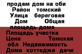 продам дом на оби  › Район ­ томский  › Улица ­ береговая › Дом ­ 40 › Общая площадь дома ­ 37 › Площадь участка ­ 21 › Цена ­ 800 000 - Томская обл. Недвижимость » Дома, коттеджи, дачи продажа   . Томская обл.